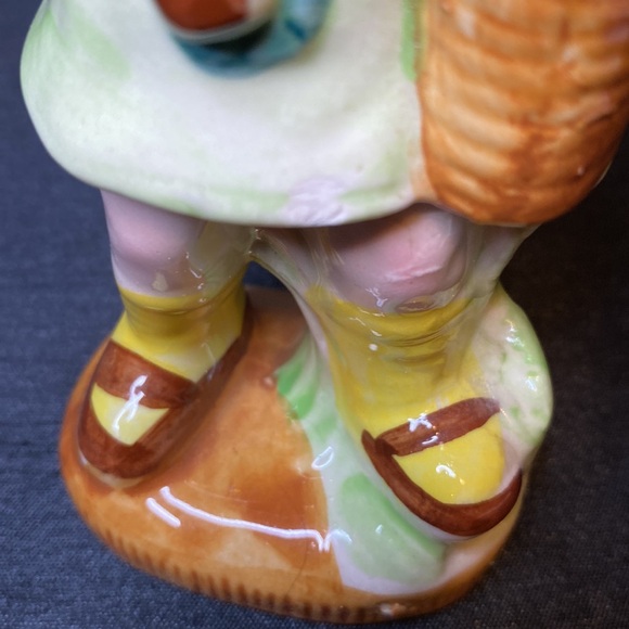 Vintage Hand Painted Porcelain Girl With Basket - Picture 7 of 11